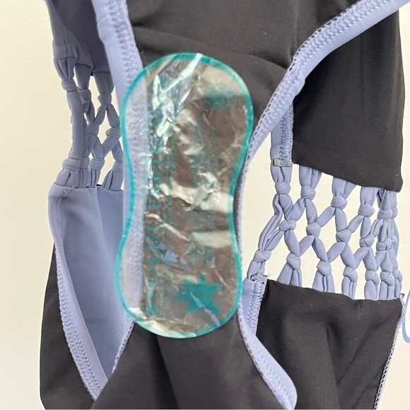 Swimsuits for all purple grey lattice side full coverage swimsuit bikini bottom - Picture 5 of 6